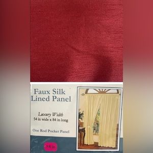 Window Curtain Lined Panel - Crimson